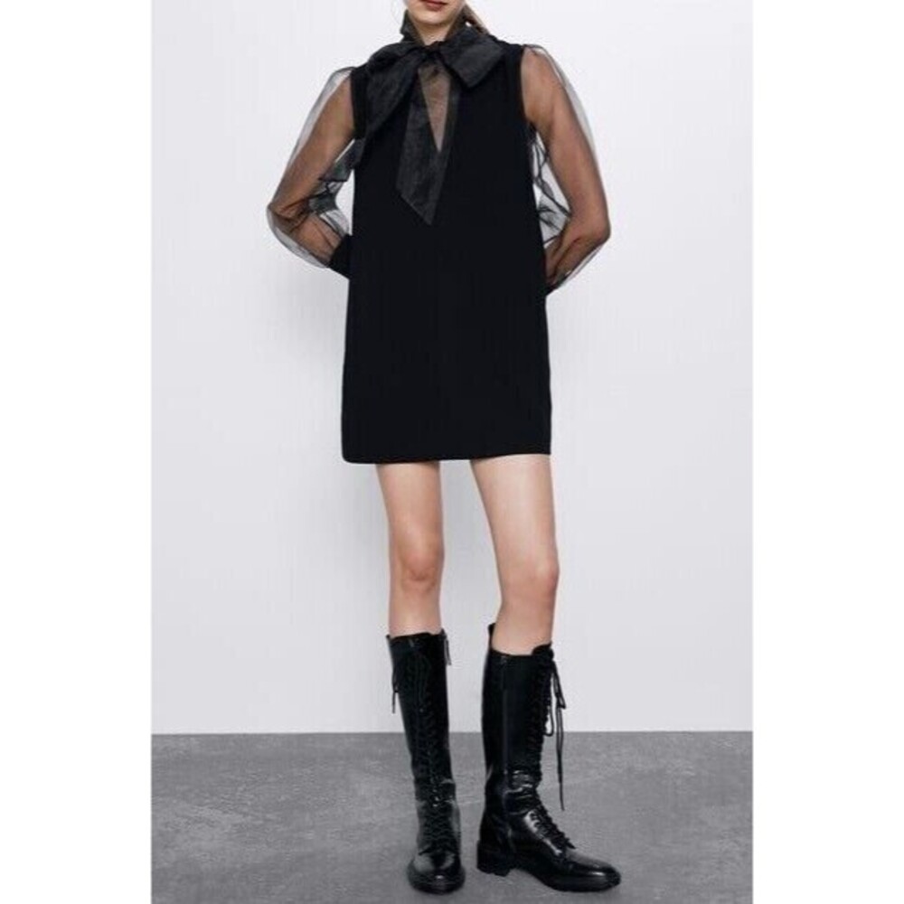 Zara Black Long Sleeve Dress